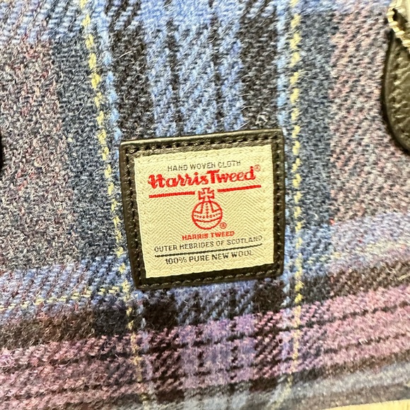 Glen Appin Harris Tweed Blue Plaid Wool Tote Bag NWT Scotland - Picture 5 of 6